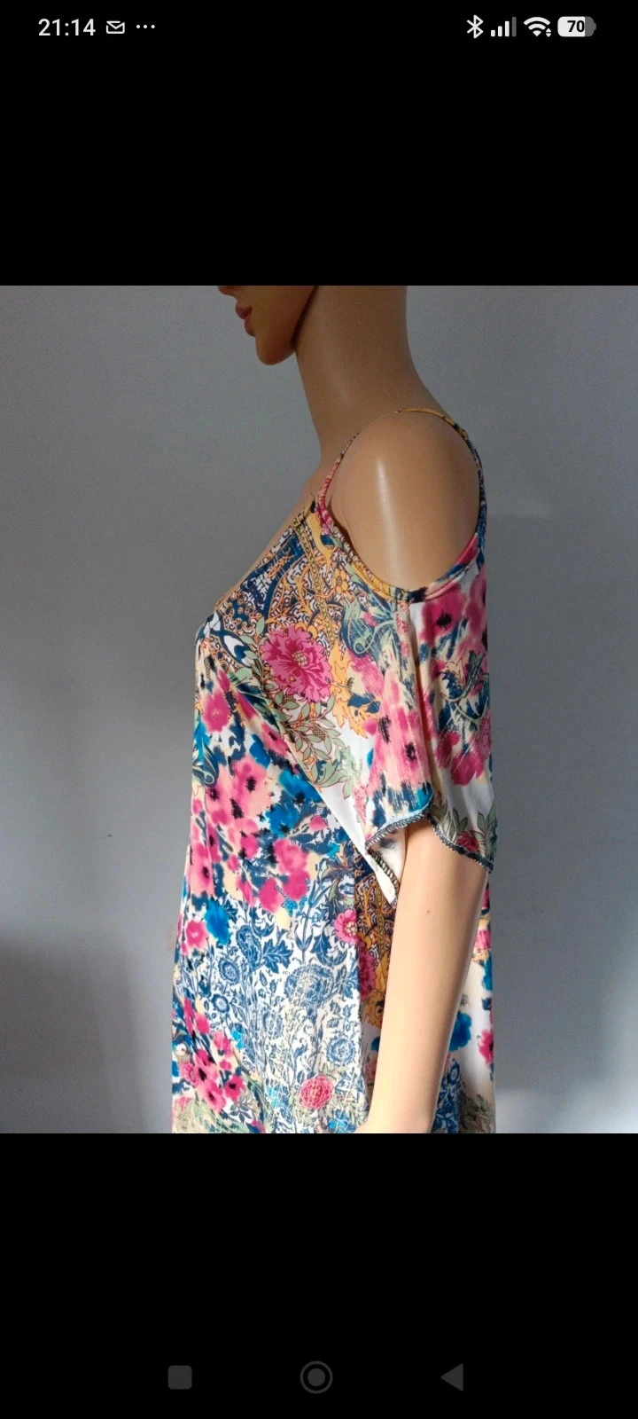 Robe femme bohème fleurie épaules dénudées multicolore T40 – photo 11